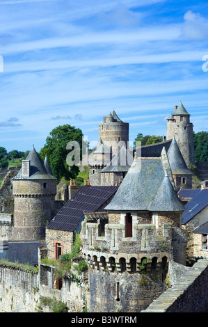 Mittelalterliche Burg 13. Jahrhunderts-Fougères Brittany France Stockfoto