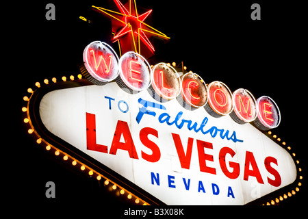 Die berühmten und fabelhafte Leuchtreklame, die alle nach Las Vegas begrüßt Stockfoto