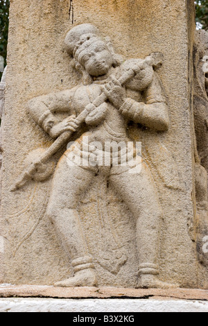 Carven auf Bull Tempel von Nandi der Heilige Stier in Bangalore Indien Stockfoto