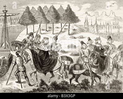 Die verhaftung der Herzog von Gloucester 1397. Thomas von Woodstock, 1. Herzog von Gloucester, 1. Earl von Buckingham, 1st Earl of Essex, 1355 - 1397. Stockfoto