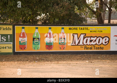 Mazoe Saft Billboard Lusaka Sambia Afrika Stockfoto