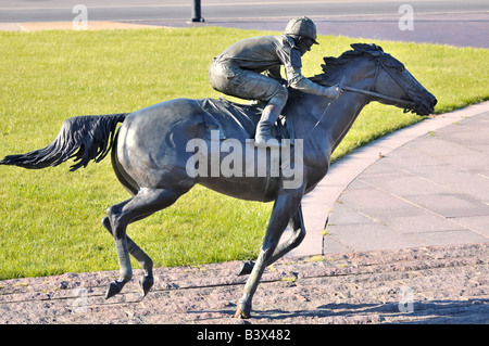 Skulptur Pferd und jockey Stockfoto