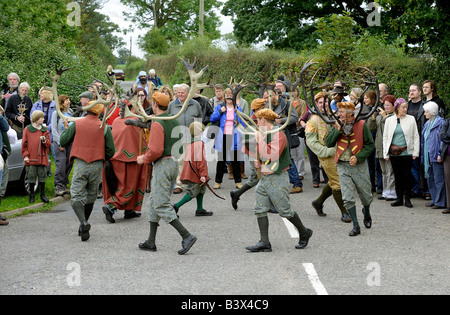 Die Äbte Bromley Horn Dance jährlich auf wacht Montag im Äbte Bromley Staffordshire Stockfoto