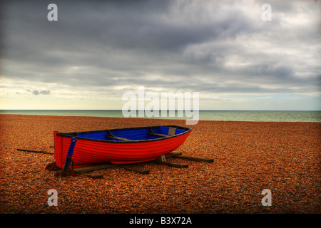 Boot am Strand Stockfoto