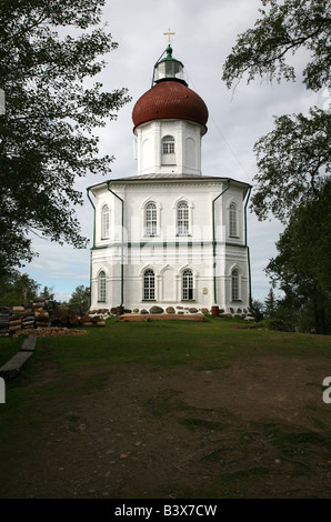 Christi Himmelfahrt Kirche Leuchtturm auf dem Sekirnaya-Hügel auf den Solovetsky Inseln, Russland Stockfoto