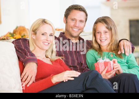 Porträt der Familie zu Weihnachten Stockfoto