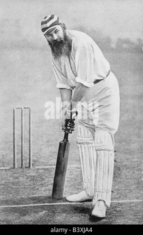 Viktorianische Foto von Dr. W G Grace spielen Cricket Herren Hawkins & Co von Brighton 1897 für nur zur redaktionellen Nutzung Stockfoto