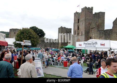 Massen im Schlosspark in Ludlow Food Festival Shropshire, England Stockfoto