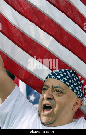 Immigrant Unterstützung Rallye Boston Common Stockfoto