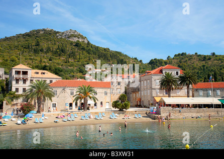 Stadt auf Lopud Insel in der Nähe von Dubrovnik, Kroatien, Osteuropa Stockfoto