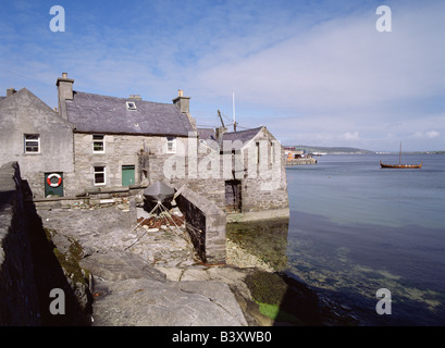 dh Lerwick Hafen LERWICK SHETLAND Waterfront Lodberry Haus und laden pier Stockfoto