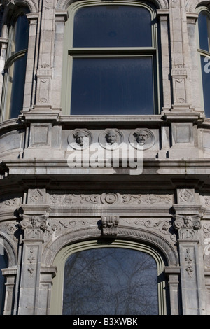 Jugendstil-Features auf das Wohngebäude in Brüssel Belgien Stockfoto