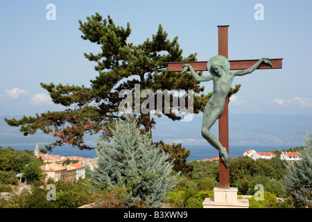 Kreuz außerhalb Vrbnik auf der Insel Krk, Kroatien, Osteuropa Stockfoto