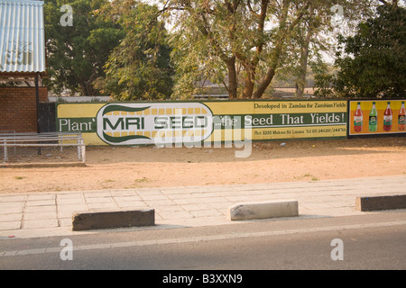 Plakatwerbung Lusaka Sambia Afrika Stockfoto