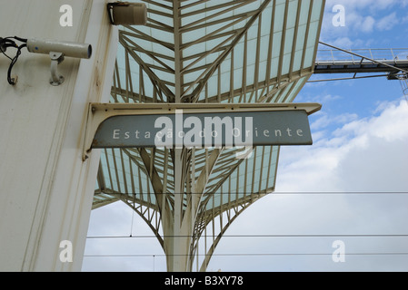 Das Garo Do Oriente, der Bahnhof in Lissabon, Portugal, vom Architekten Santiago Calatreva entworfen Stockfoto