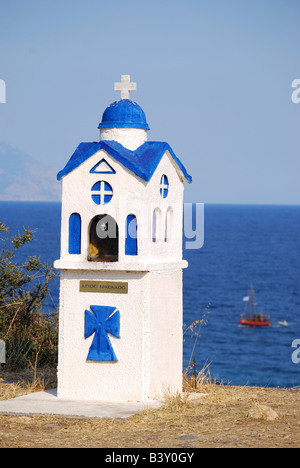 Am Straßenrand Kirche Schrein, Halbinsel Sithonia, Chalkidiki, Zentralmakedonien, Griechenland Stockfoto