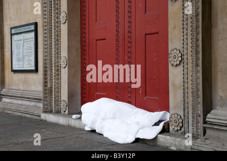 Obdachloser schlafen rau, London England UK Stockfoto