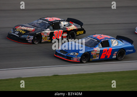 ARCA RE MAX Jesse Smith führt Mike Harmon Stock Car-Rennen Chicagoland Speedway 2008 Stockfoto