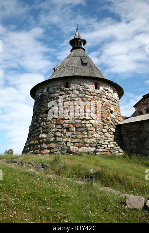 Korozhnaya Turm des Klosters Solovetsky auf den Solovetsky Inseln im Weißen Meer, Russland Stockfoto