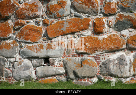 Boulderwand das Solovetsky Kloster auf den Solovetsky Inseln im Weißen Meer, Russland Stockfoto