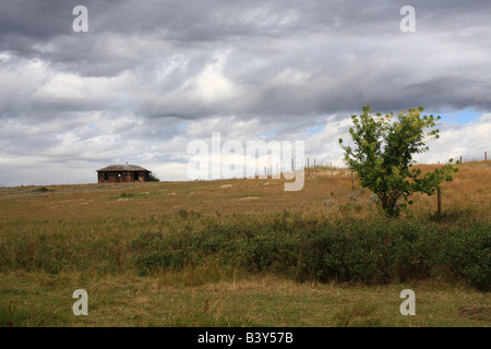 Stürmische Wiesen in der Nähe von Getreide, Alberta Stockfoto