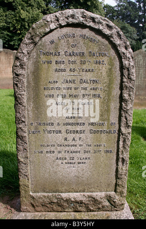 Dalton Familiengrab Stein am St. Johannes der Täufer Anglican Church, Church Lane, Berkswell, England, UK Stockfoto