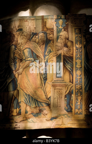 Heilung des Lahmen, Bestandteil einer Tapisserie detailliert das Leben von St. Peter in Eglise St Pierre, Saumur, Loire-Tal, Frankreich Stockfoto