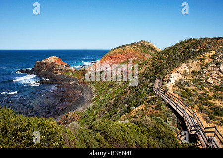 Cape Schanck auf der Mornington-Halbinsel Victoria Australia ist ein beliebtes Touristenziel für es, Schönheit und Robustheit. Stockfoto