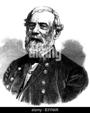 Lee, Robert E., 17.1.1807 - 12.10.1870, amerikanischer General, Porträt, Holzgravur nach Zeichnung von L. Geyer, Leipzig, 19. Jahrhundert, Stockfoto