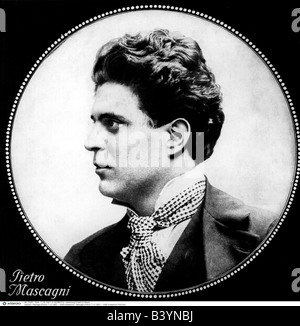 Mascagni, Pietro, 7.12.23 - 2.8.1945, italienischer Komponist, Porträt, ca. 1890 Stockfoto