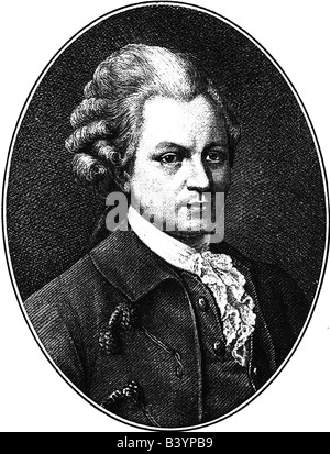 Lessing, Gothold Ephraim, 22.1.1729 - 15.2.1781, deutscher Autor/Schriftsteller, Porträt, Stockfoto