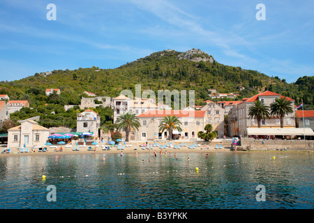 Stadt auf Lopud Insel in der Nähe von Dubrovnik, Kroatien, Osteuropa Stockfoto