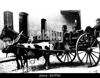 TWAIN, Mark, 30.11.1835 - 21.4.1910, US-amerikanischer Autor/Schriftsteller, auf einem Wagen, ca. um 1880, Stockfoto