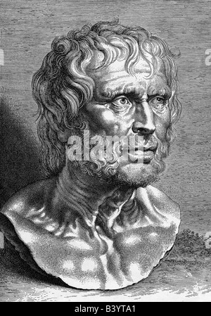 Seneca, Lucius Annaeus, 4 BC - 65 AD, Römischer Philosoph und Autor/Autorin, Porträt, Stahlstich nach Büste, von Peter Paul Rubens, Del., Vostermans sc., Artist's Urheberrecht nicht gelöscht werden Stockfoto