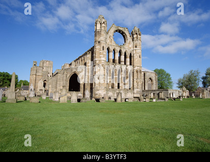 dh Elgin Cathedral ELGIN MORAY East Wall scotland Ruined Monastery historische Ruinen großbritanniens verlassene schottische Kathedralen Stockfoto