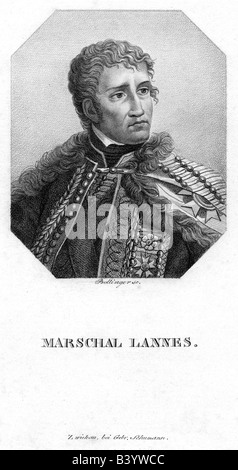 Lannes, Jean, 10.4.1769 - 31.5.1809, französischer General, Porträt, Kupferstich von Bollinger, 19. Jahrhundert, Marschall von Frankreich, Napoleonische Kriege,, Artist's Urheberrecht nicht gelöscht werden Stockfoto