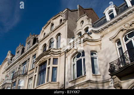 Jugendstil-Features auf das Wohngebäude in Brüssel Belgien Stockfoto