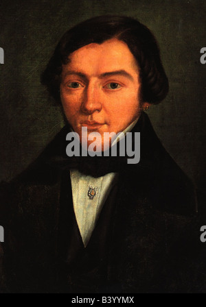 Schumann, Robert, 8.6.1810 - 29.7.1856, deutscher Komponist, Porträt, Malerei, von Friedrich Klima, 184, Stockfoto