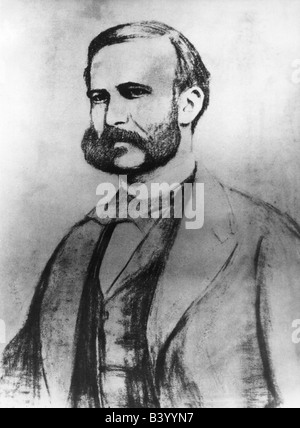 Dunant, Henry, 8.5.188 - 30.10.1910, Schweizer Philanthrop, Gründer des Internationalen Komitees vom Roten Kreuz (IKRK) 1963, halbe Länge, Zeichnung ca. 1965, Stockfoto