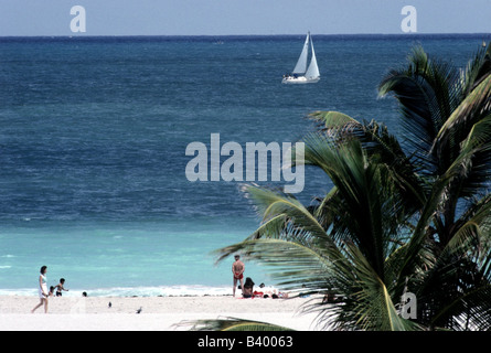 Geografie/Reisen, USA, Florida, Miami Beach, Urlaub, Urlaub, Urlaub, Palmen und Segelboot am Strand, Urlaub, Urlaub, Urlaub,