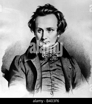 Hugo, Victor Marie, 26.2.1802 - 22.5.1885, französischer Autor/Schriftsteller, Porträt, lithographisch von Maurin, 19. Jahrhundert, Stockfoto