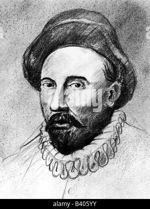 Montaigne, Michel Eyquem de, 28.2.1533 - 13.9.1592, französischer Philosoph und Politiker, Porträt, Zeichnung, Stockfoto