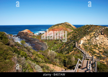 Cape Schanck auf der Mornington-Halbinsel Victoria Australia ist ein beliebtes Touristenziel für es, Schönheit und Robustheit. Stockfoto