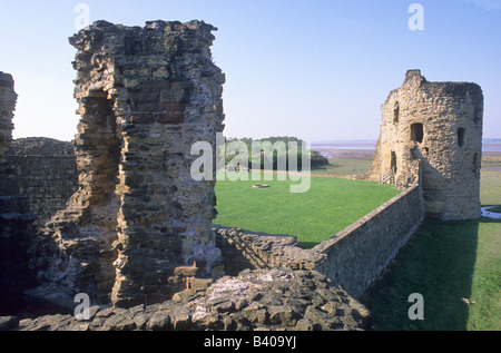 Flint Castle Clwyd Wales mittelalterliche Bauten Edward 1. Küste Küstenmeeres englische Architektur UK Turm Ruinen zerstörte walisischen Burgen Stockfoto