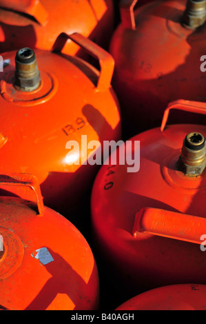 alte orange Butan Zylinder Stockfoto