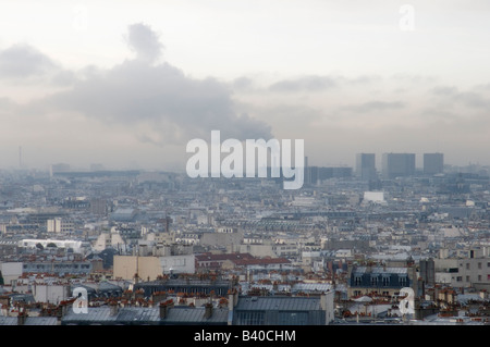 Ein Panoramablick auf Paris vom Montmartre Hügel Stockfoto