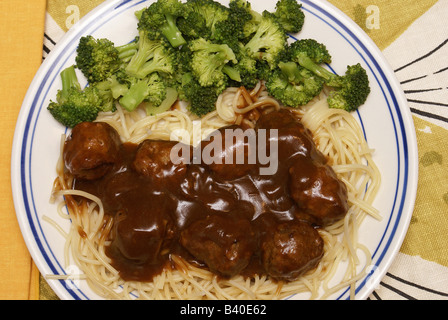 Spaghetti und Fleischbällchen Stockfoto