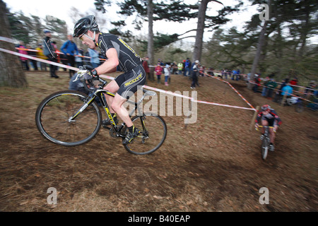 Mens Elite Kategorie auf dem nationalen Cyclo-Cross-Meisterschaft, Sutton Park. Stockfoto