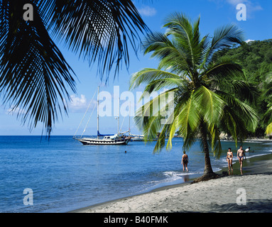 Anse Chastenet Strand, Soufrière, St. Lucia, Karibik, West Indies Stockfoto