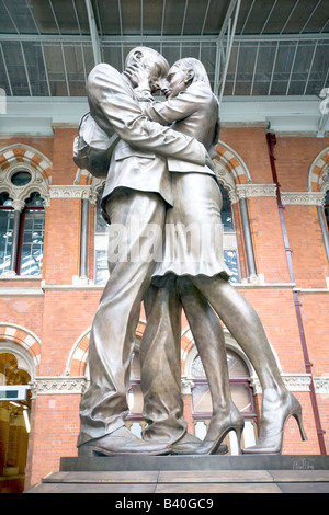 Skulptur am St. Pancras International Rail Terminal, London, England Stockfoto